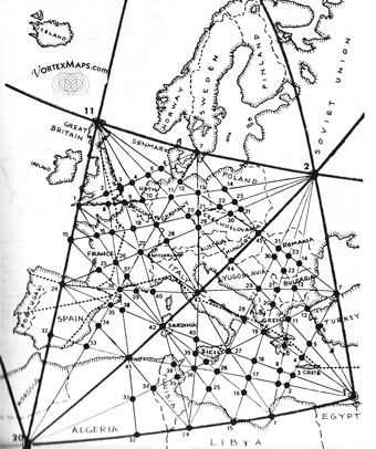 Close-up of the grid over Europe