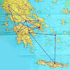 Daeniken's Greece triangles map