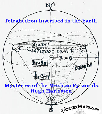 tetrahedron inscribed in the Earth by Hugh Harleston