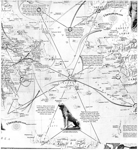 Daeniken's Greece triangles map